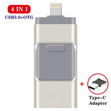 Load image into Gallery viewer, USB flash drive for iPhone series and Android pen drive 4 in 1