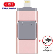 Load image into Gallery viewer, USB flash drive for iPhone series and Android pen drive 4 in 1
